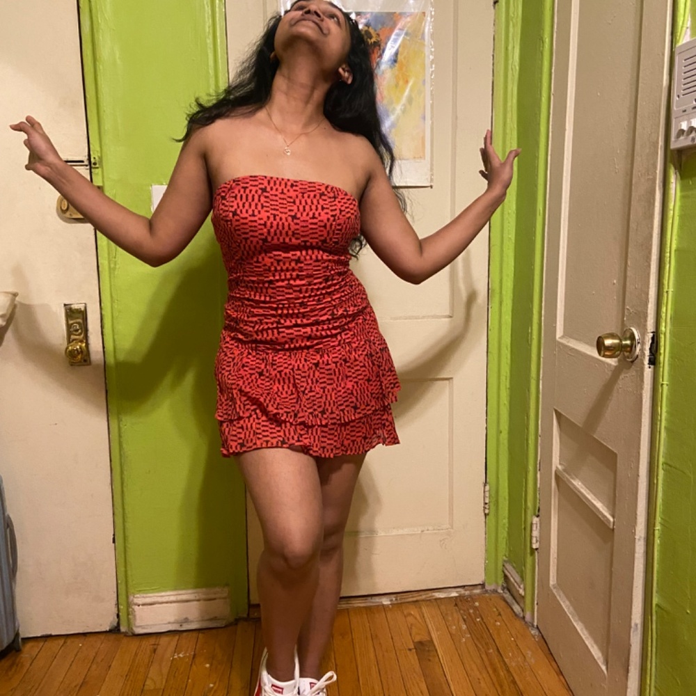 Flirty Strapless Ruffle Mini Dress - Picture 9 of 9